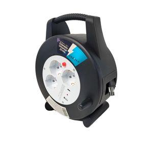 Carrete alargador 3 posiciones schuko 20 m 10A 250V negro