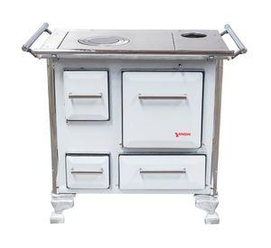 Cocina leña blanco 1 quemador 90x60x80 cm