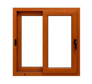 Ventana termopanel Corredera PVC 121x100x10 cm roble dorado