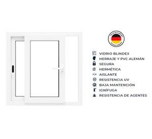 Ventana termopanel Corredera PVC 100x100x10 cm blanco