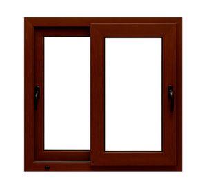 Ventana termopanel Corredera PVC 100x100x10 cm nogal