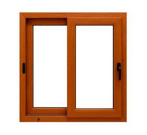 Ventana termopanel Corredera PVC 91x55x10 cm roble dorado