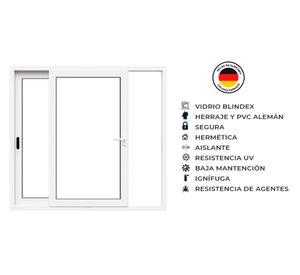 Ventana termo panel Corredera PVC 205x195x10 cm blanco
