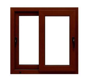 Ventana termopanel Corredera PVC 121x100x10 cm nogal