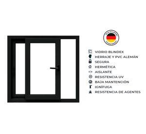 Ventana termopanel Corredera PVC 121x100x10 cm antracita