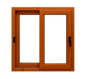 Ventana termopanel Corredera PVC 100x100x10 cm roble dorado