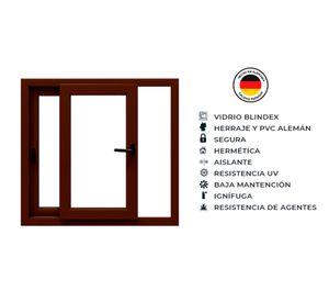 Ventana termopanel Corredera PVC 9x55x10 cm nogal