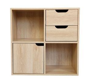 Estante Leo natural 1 puerta 2 cajones