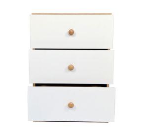 Velador York natural/blanco 3 cajones
