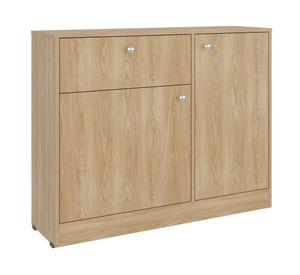 Cómoda 2 puertas 1 cajón Praga fresno europeo 80x100x30.2 cm