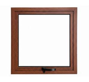 Ventana Línea 42 aluminio madera 60x60 cm