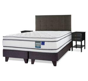 Cama europea Majesty king base dividida + 1 respaldo Design grafito + 2 velador Rover