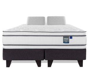 Cama europea Majesty 2 plazas box base dividida + 2 almohada viscoelástica