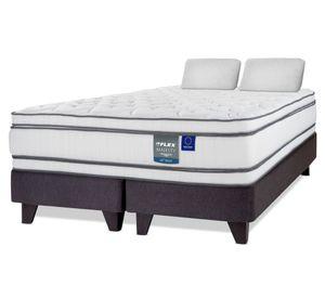 Cama europea Majesty 2 plazas box base dividida + 2 almohada viscoelástica