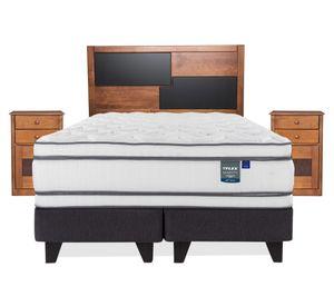 Cama europea Majesty 2 plazas box base dividida + set de muebles Colonia
