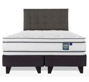 Cama Europea Majesty 2 plazas base dividida + respaldo Design grafito
