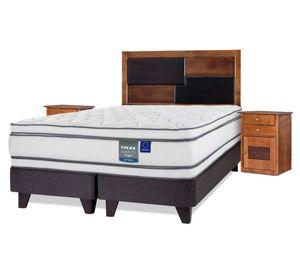 Cama europea Majesty 2 plazas box base dividida + set de muebles Colonia
