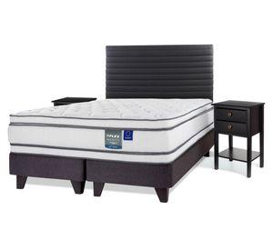 Cama Europea Majesty king respaldo Modern + 2 veladores Rover