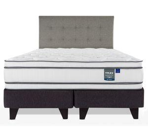 Cama europea Majesty king base dividida + 1 respaldo Design gris