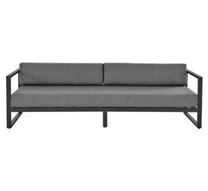 Sofá 3 cuerpos Montego Ole tela gris oscuro