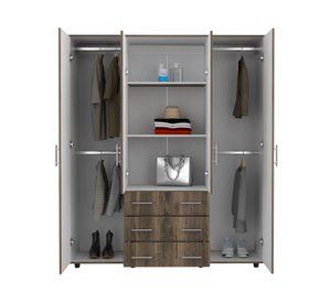 Clóset 4 puertas 3 cajones Fontan 179x150x49.3 cm bellota/blanco