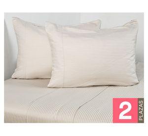 Sábanas 2 plazas 600 Hilos Dobby beige