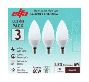 Ampolleta LED 6W E14 fría 3 un.
