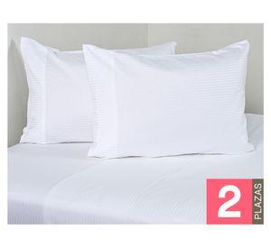 Juego de sábana 2 plazas 600 hilos Dobby White blanco