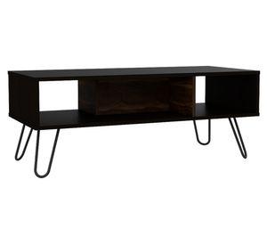 Mesa de centro rectangular Vassel 40x101.1x45 cm wengué/nogal europeo