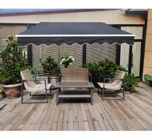 Toldo retráctil brazo invisible negro 2.7x2.4 m