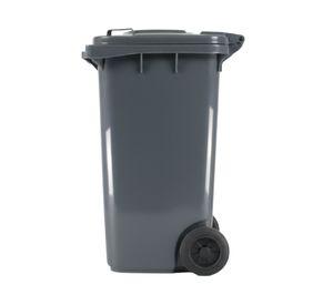 Basurero tapa y ruedas 240 litros industrial gris Cotidiana