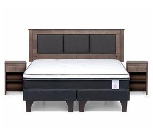 Cama europea King New Style 6 base dividida + set Rachel grafito