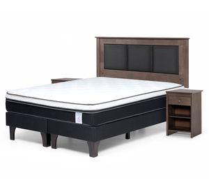 Cama europea King New Style 6 base dividida + set Rachel grafito