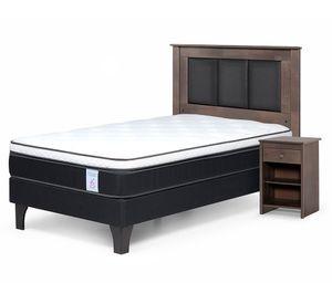 Cama europea 1.5 plazas New Style 6 + set Rachel grafito