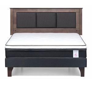 Cama europea 2 plazas New Style 6 + respaldo Rachel gris