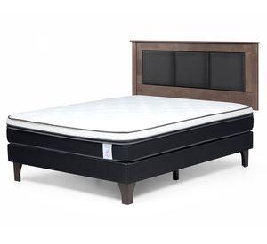 Cama europea 2 plazas New Style 6 + respaldo Rachel gris