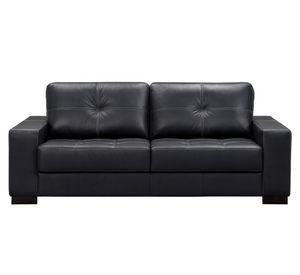 Sofá 3 cuerpos Ferrara cuero negro