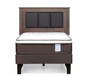 Cama europea 1 plaza New Style 4 Plus + respaldo Rachel gris