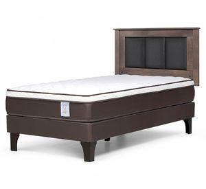 Cama europea 1 plaza New Style 4 Plus + respaldo Rachel gris