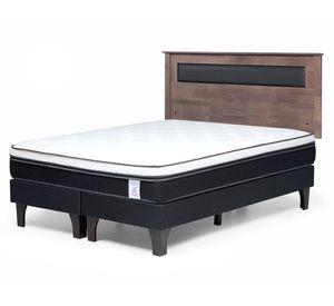 Cama europea 2 plazas New Style 6 base dividida + respaldo Ferrara gris