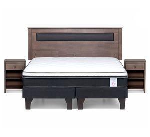 Cama europea King New Style 6 base dividida + set Ferrara gris