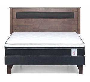 Cama europea 2 plazas New Style 6 + respaldo Ferrara gris