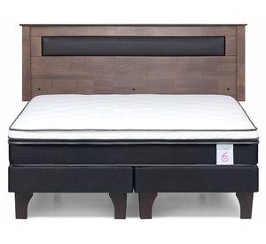 Cama europea King New Style 6 base dividida + respaldo Ferrara gris