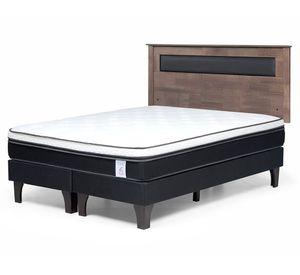 Cama europea King New Style 6 base dividida + respaldo Ferrara gris