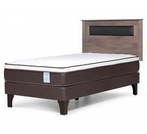 Cama europea 1 plaza New Style 4 Plus + respaldo Ferrara gris