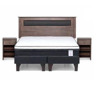 Cama europea 2 plazas New Style 6 base dividida + set Ferrara gris