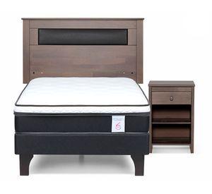 Cama europea 1 Plaza New Style 6 + set Ferrara gris