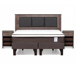 Cama europea 2 plazas New Style 4 Plus base dividida + set Rachel grafito