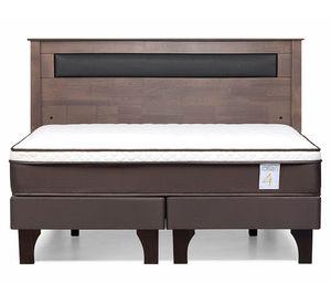 Cama europea King New Style 4 Plus base dividida + respaldo Ferrara gris
