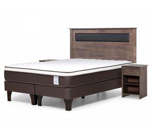 Cama europea King New Style 4 Plus base dividida +  + set Ferrara gris